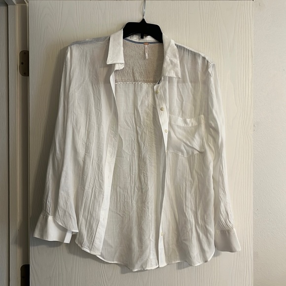 Free People Button Up Blouse Size Large - Picture 1 of 4